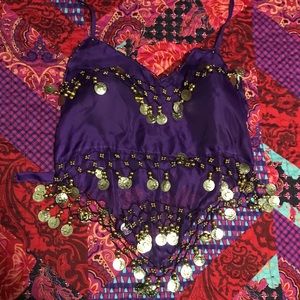 Purple belly dancer costume top